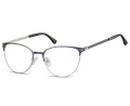 Okulary oprawki korekcyjne kocie oczy zerówki Sunoptic 914A srebrno-granatowe