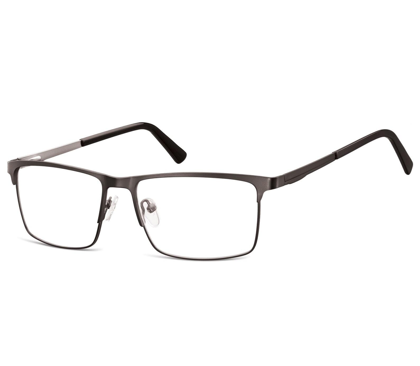 Okulary zerówki korekcyjne Nerd Prostokątne Flex 909E grafitowe