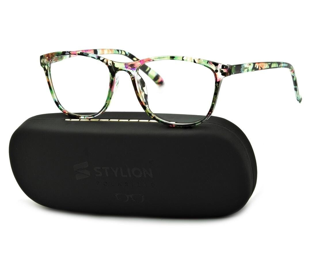 Damskie Okulary do Czytania moc: +1,5 w kwiatki ST312