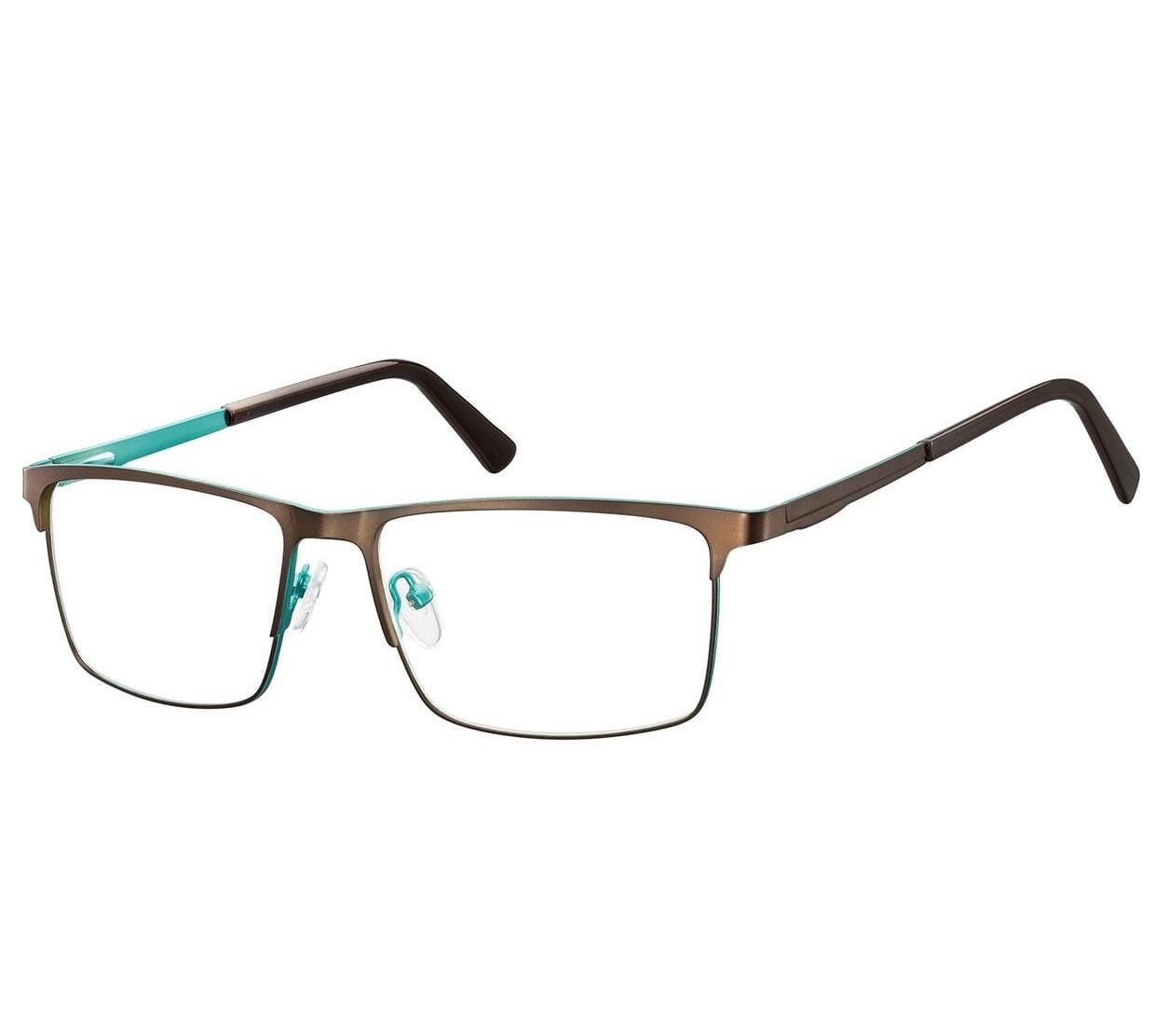 Okulary zerówki korekcyjne Nerd Prostokątne Flex 909D brązowe