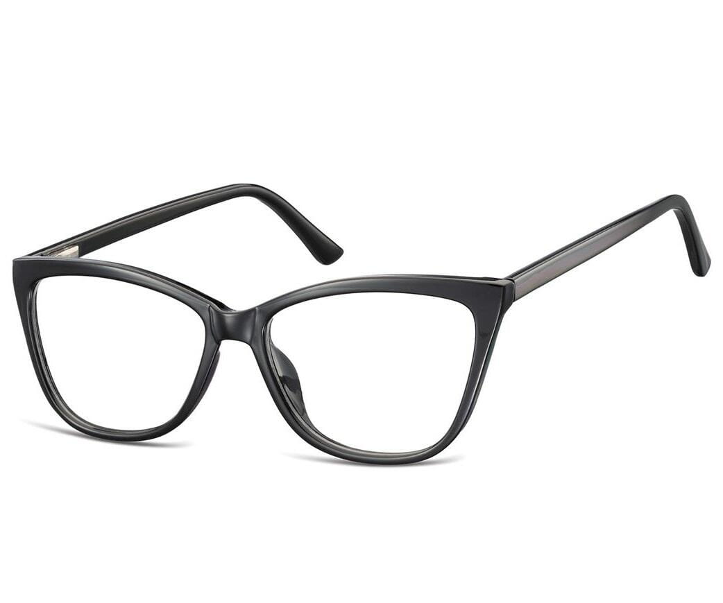 Okulary oprawki optyczne zerówki korekcyjne kocie oczy Sunoptic CP115 czarne