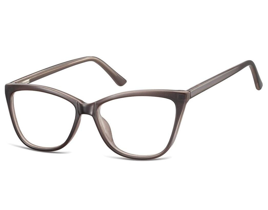 Okulary oprawki optyczne zerówki korekcyjne kocie oczy Sunoptic CP115A szare