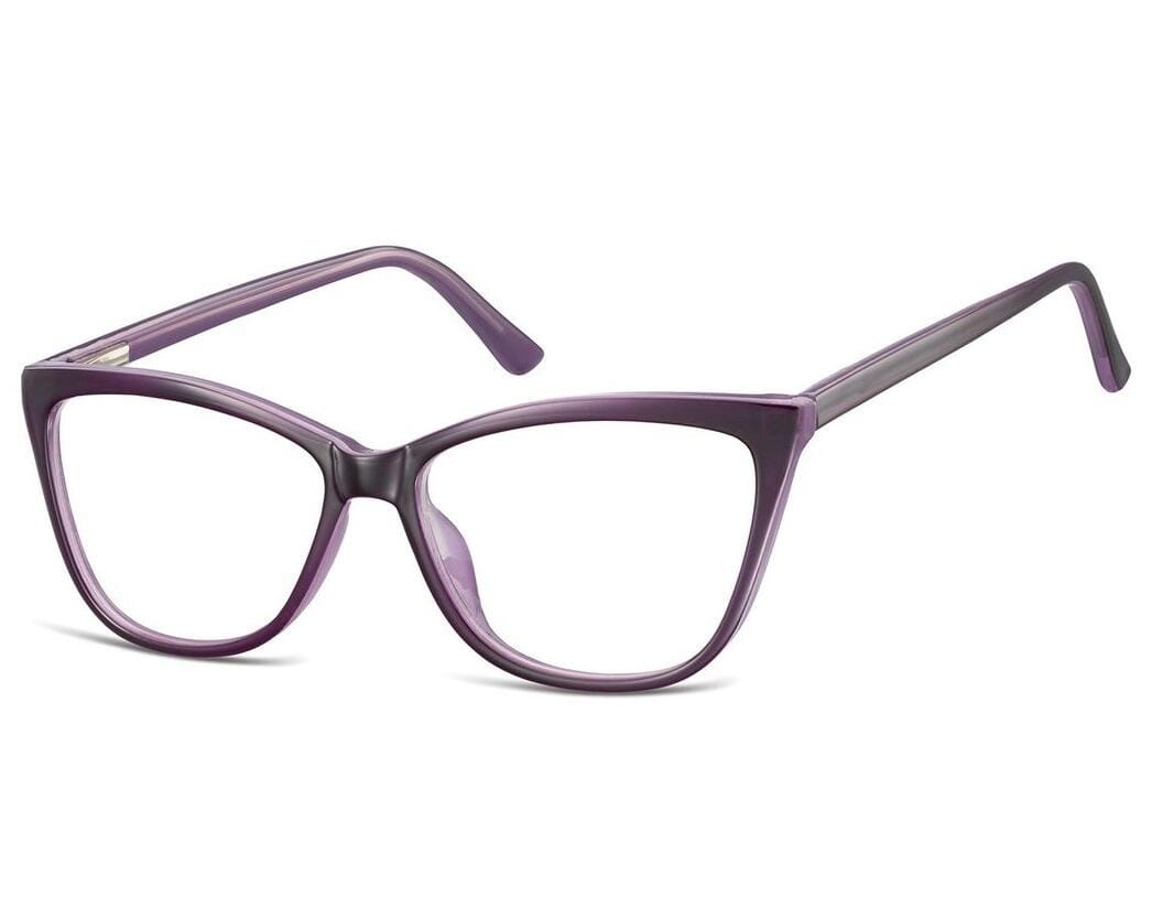 Okulary oprawki optyczne zerówki korekcyjne kocie oczy Sunoptic CP115D fioletowe