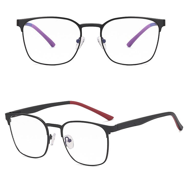 Solidne okulary zerówki do komputera BLUE LIGHT czarne z flexami 25126
