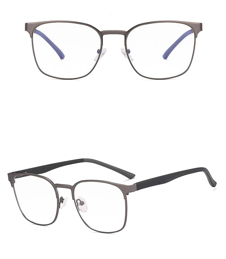 Solidne okulary zerówki do komputera BLUE LIGHT grafitowo-czarne z flexami 25126D