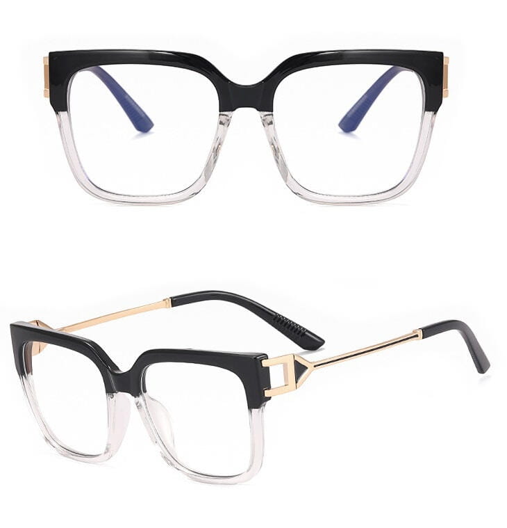 Damskie kwadratowe okulary zerówki do komputera BLUE LIGHT z flexami 25130B