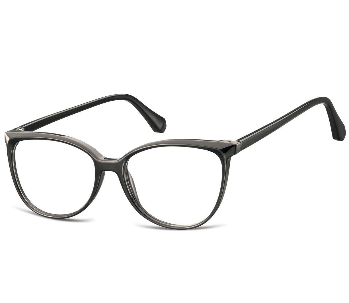 Damskie okulary optyczne zerówki kocie oczy Sunoptic CP116 czarne