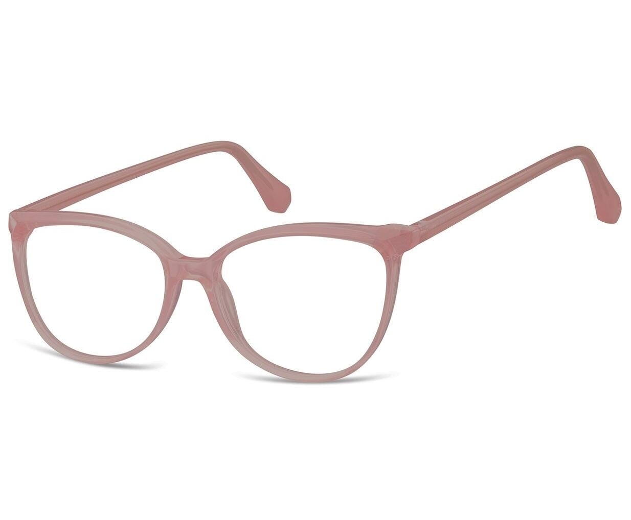 Damskie okulary optyczne zerówki kocie oczy Sunoptic CP116E mleczny różowy