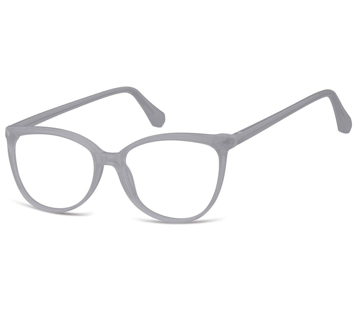 Damskie okulary optyczne zerówki kocie oczy Sunoptic CP116G mleczny szary