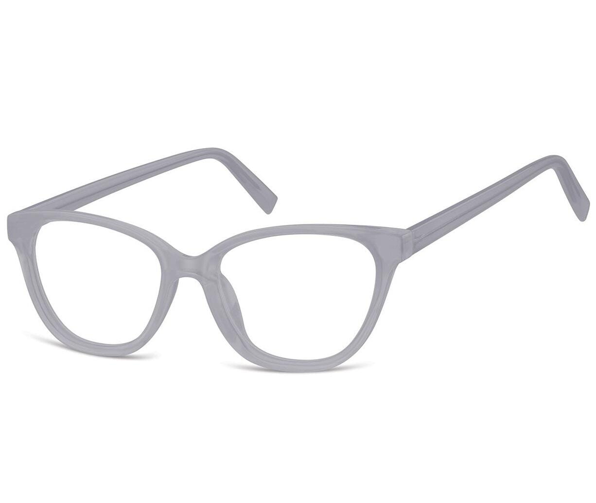 Damskie okulary optyczne zerówki kocie oczy Sunoptic CP117G mleczny szary