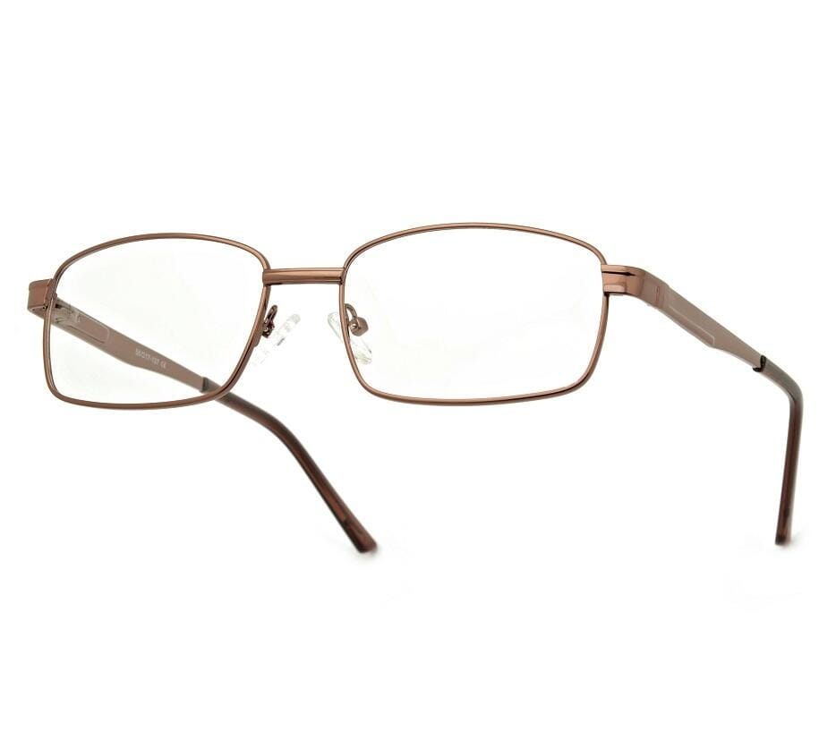 Męskie Oprawki korekcyjne zerówki okulary metalowe 639C brązowe