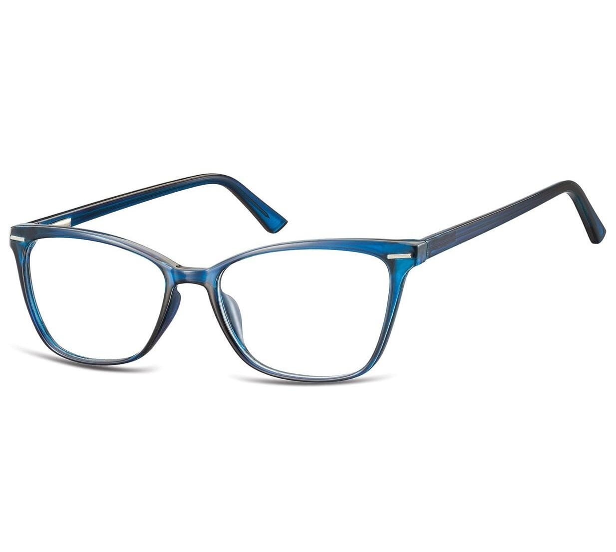 Damskie okulary optyczne zerówki kocie oczy Sunoptic CP118B granatowe