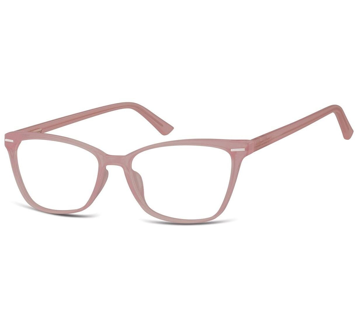 Damskie okulary optyczne zerówki kocie oczy Sunoptic CP118E mleczny różowy