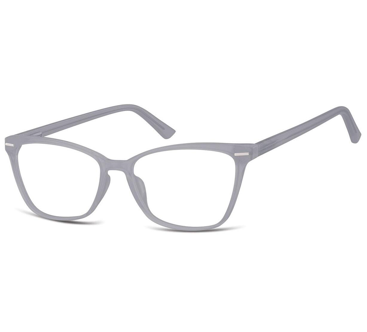 Damskie okulary optyczne zerówki kocie oczy Sunoptic CP118G mleczny szary