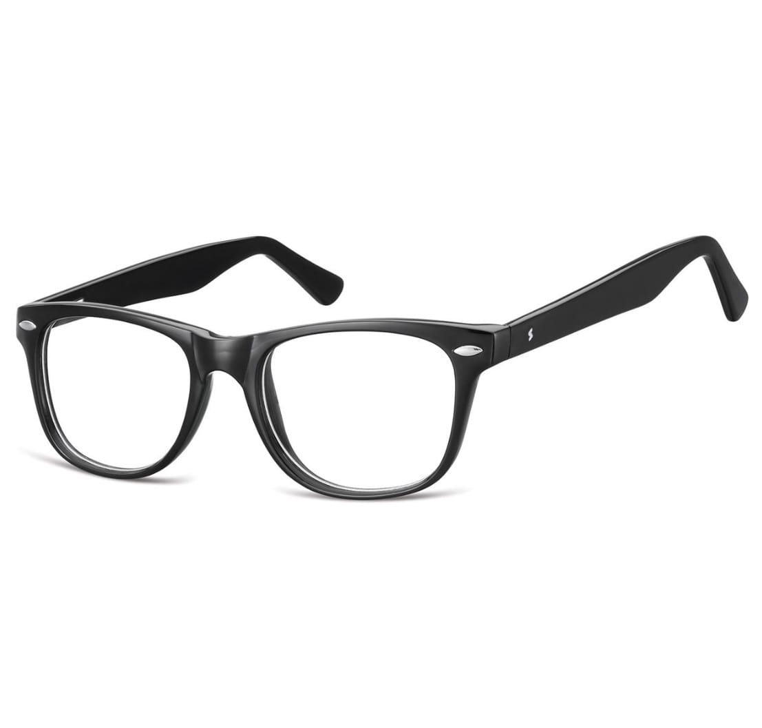 Okulary zerówki korekcyjne oprawki nerdy STAC-15 czarne