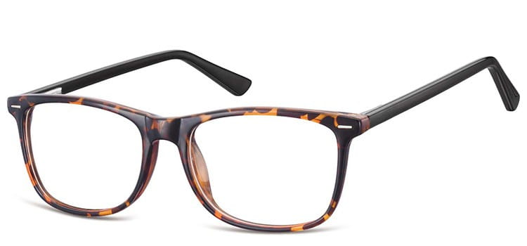 Okulary Zerówki klasyczne oprawy Sunoptic CP153A panterkowe, flex