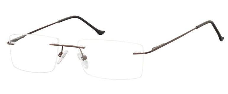 Bezramkowe Okulary Oprawki korekcyjne Sunoptic 986E brazowe