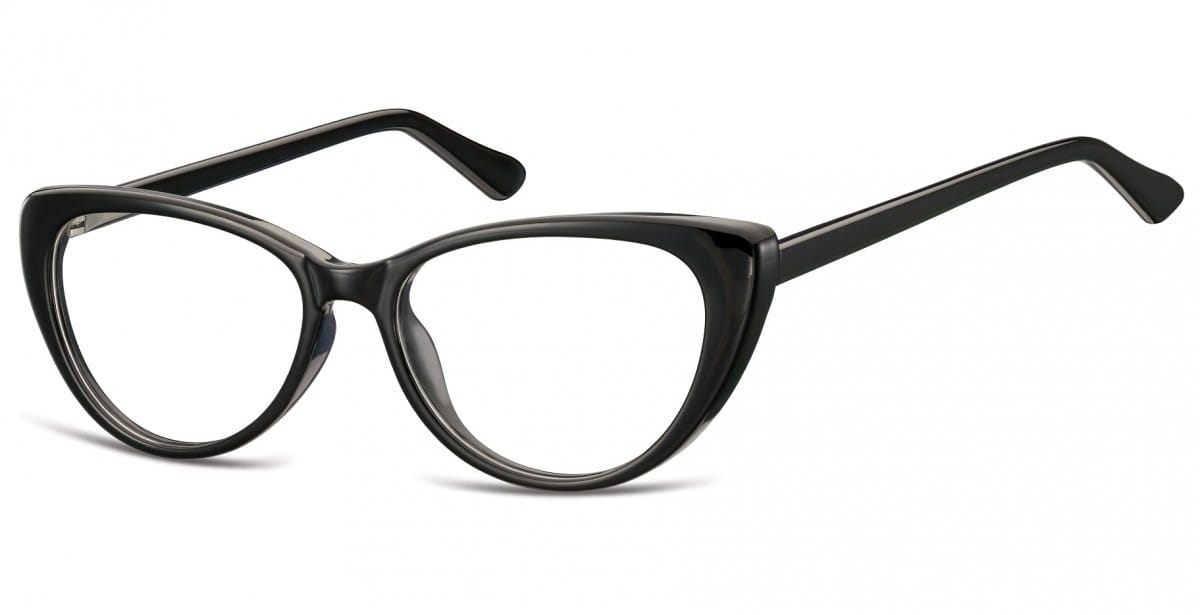 Okulary oprawki korekcyjne Kocie Oczy zerówki Sunoptic CP138 czarne