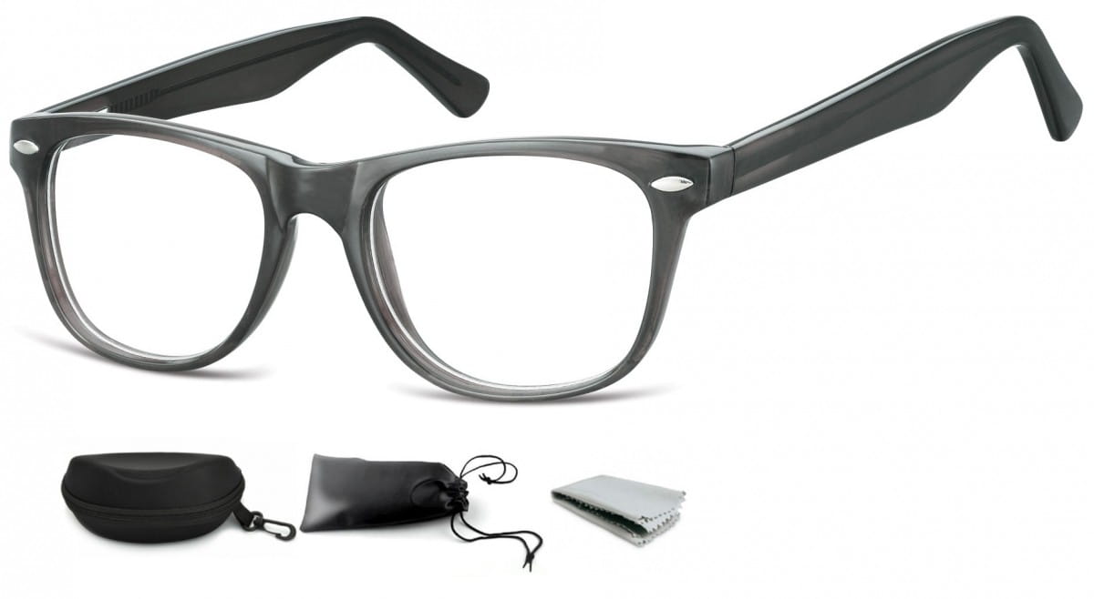 Okulary oprawki zerówki korekcyjne Nerdy Flex Sunoptic AC15B szare