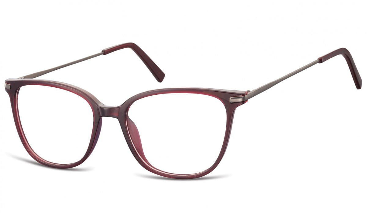Okulary oprawki zerówki korekcyjne Nerdy Unisex Sunoptic AC26D bordowe
