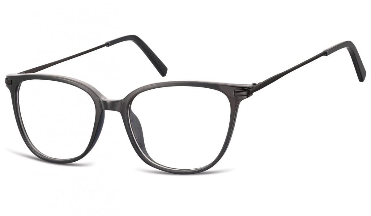 Okulary oprawki zerówki korekcyjne Nerdy Unisex Sunoptic AC26G czarne + czarny zausznik
