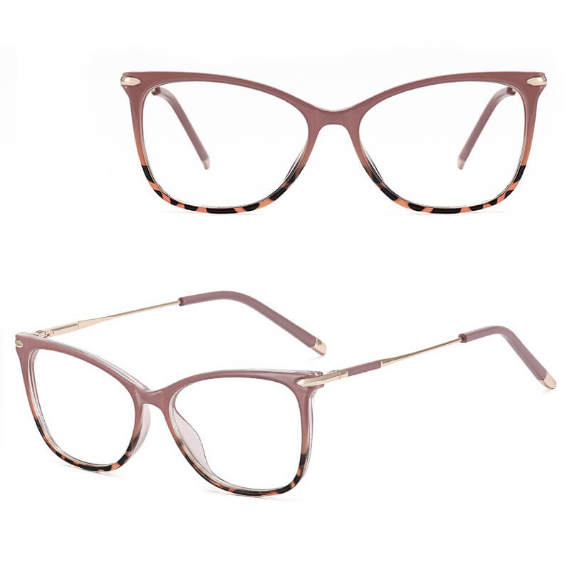 Damskie okulary kocie oczy SLIM zerówki do komputera BLUE LIGHT 25151B