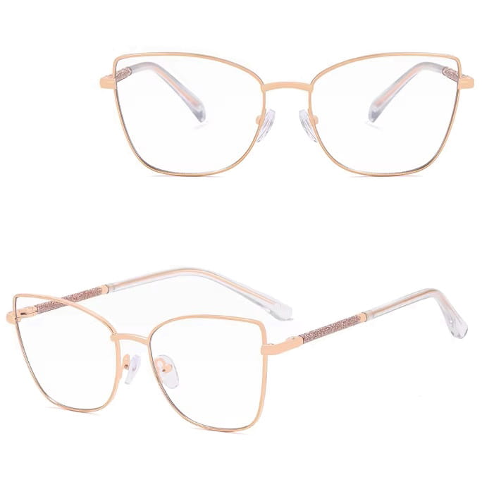 Damskie okulary Kocie  Oczy zerówki do komputera BLUE LIGHT na teleskopach 25156 Złoty