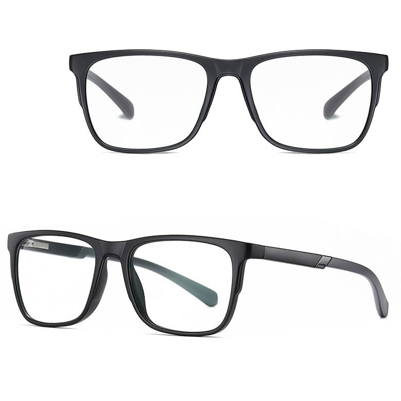 Męskie okulary zerówki z filtrem Blue Light i Antyrefleks do komputera 25170 czarny/szary