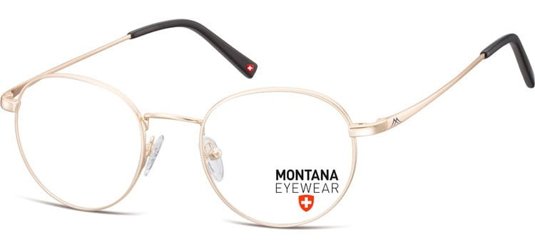 Zlote Lenonki okragle okulary oprawki optyczne, korekcyjne Montana MM609A
