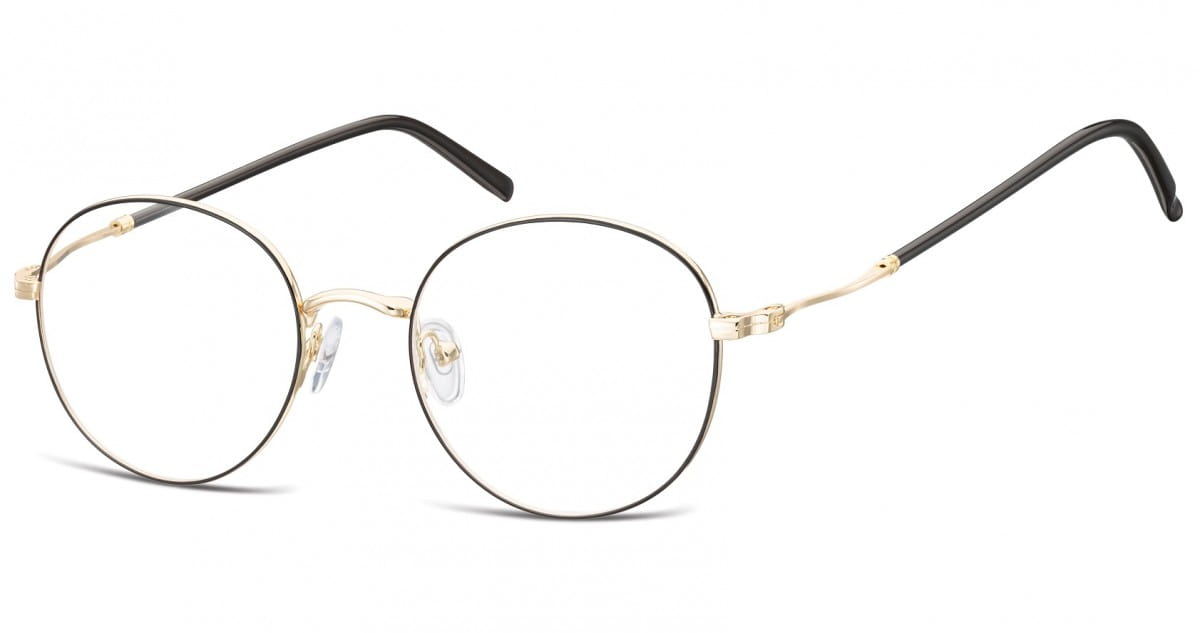 Lenonki okrągłe Okulary oprawki optyczne 927D czarno-złote