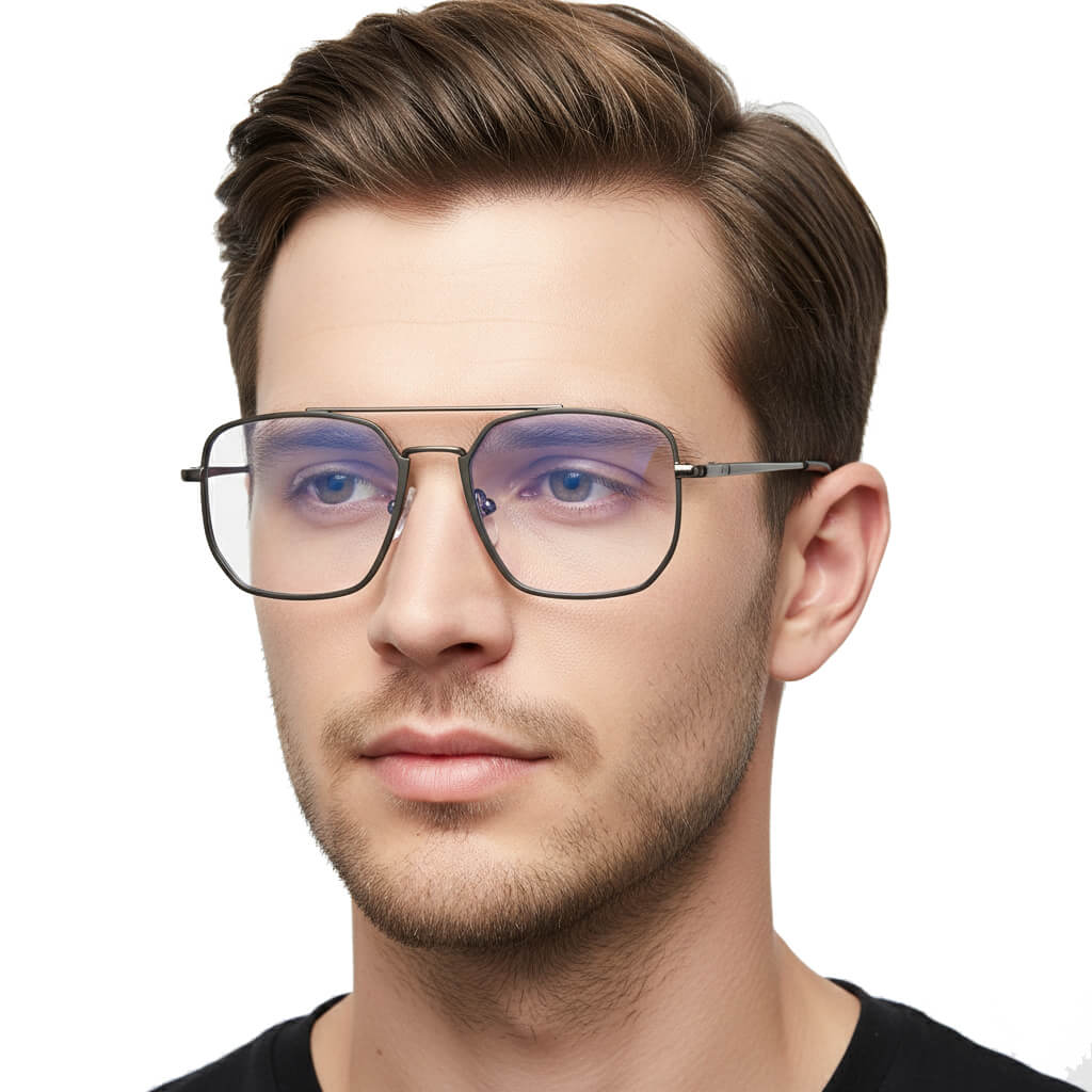 Okulary pilotki zerówki do komputera z filtrem BLUE Light na teleskopach 25121B szary/grafit