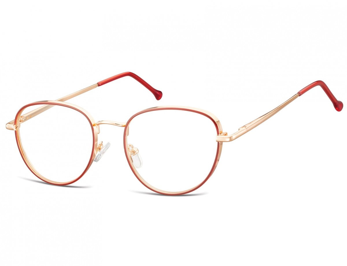 Owalne Okulary oprawki optyczne 918 złoto-bordowe
