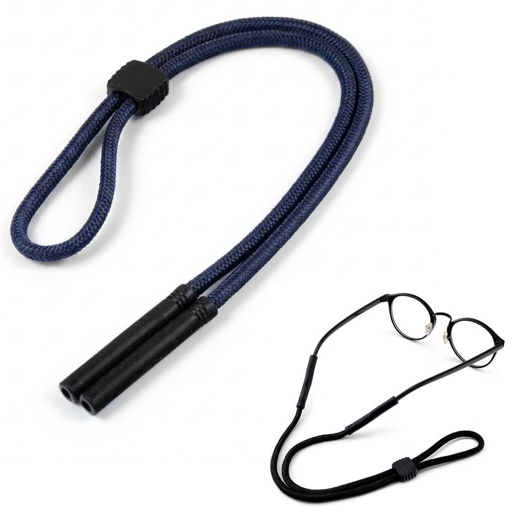 Regulowany gruby Sznurek do okularów 33cm - Granatowy