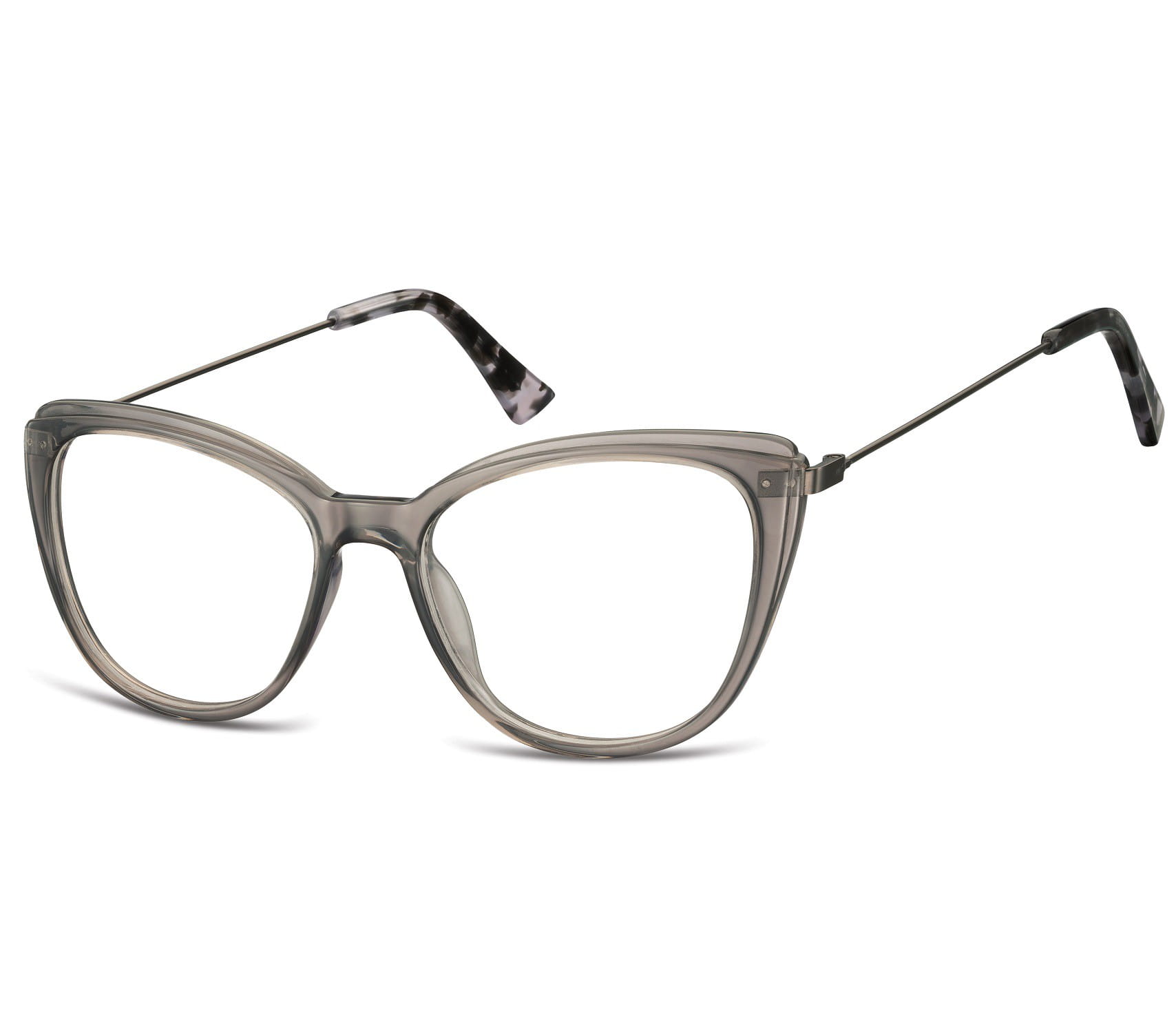 Oprawki korekcyjne okulary  Kocie Oczy zerówki damskie CP121A szare