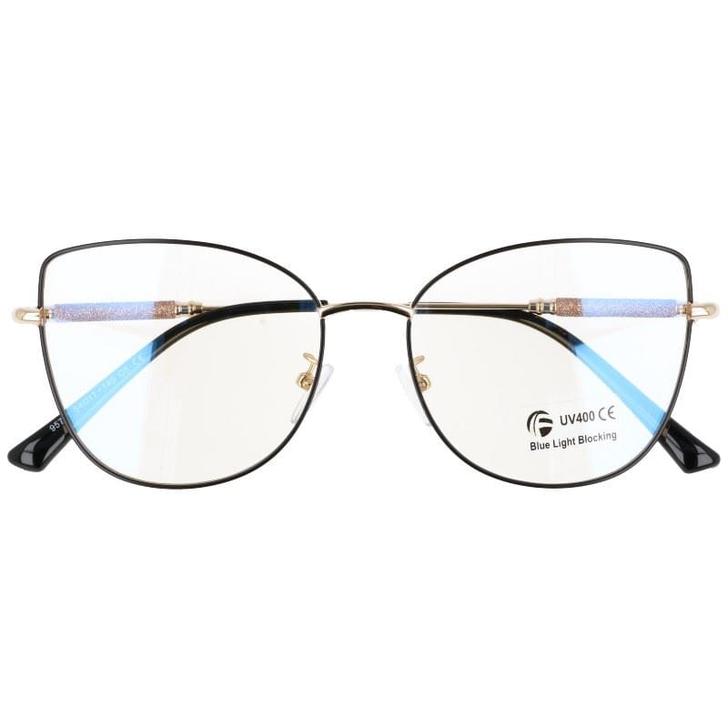 Okulary kocie do komputera damskie z filtrem BLUE Light zerówki 2576