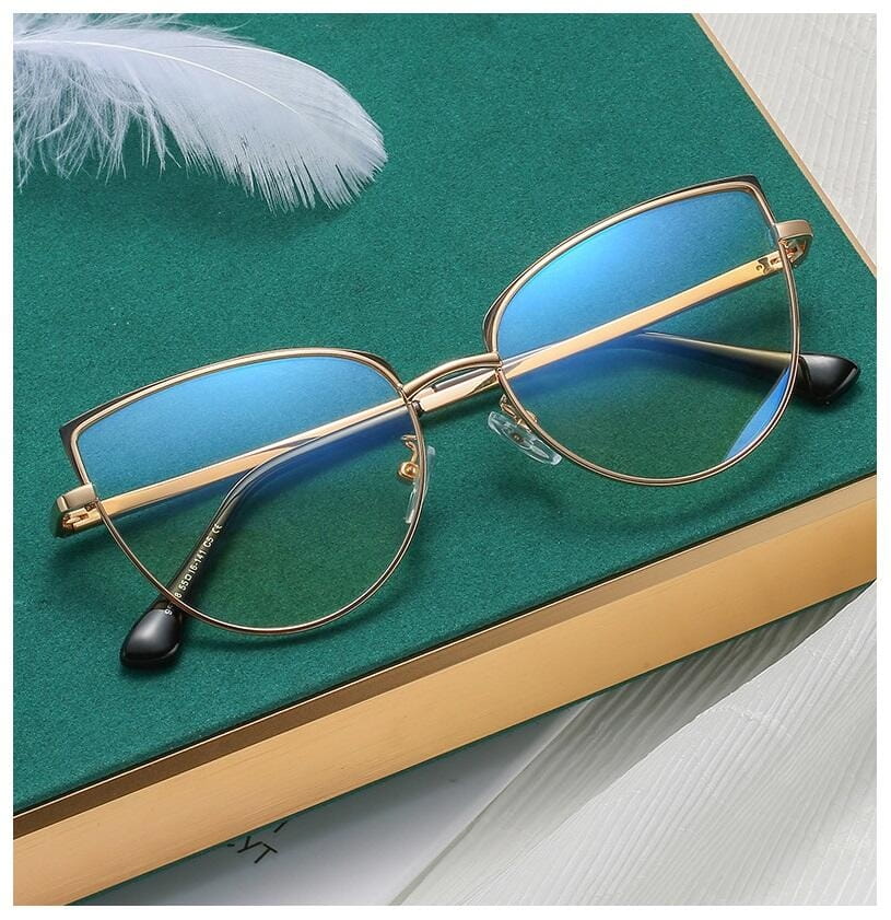 Okulary kocie do komputera damskie z filtrem BLUE Light zerówki 2586